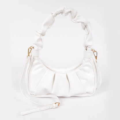 Pleated Simple Shoulder Bag: Pink