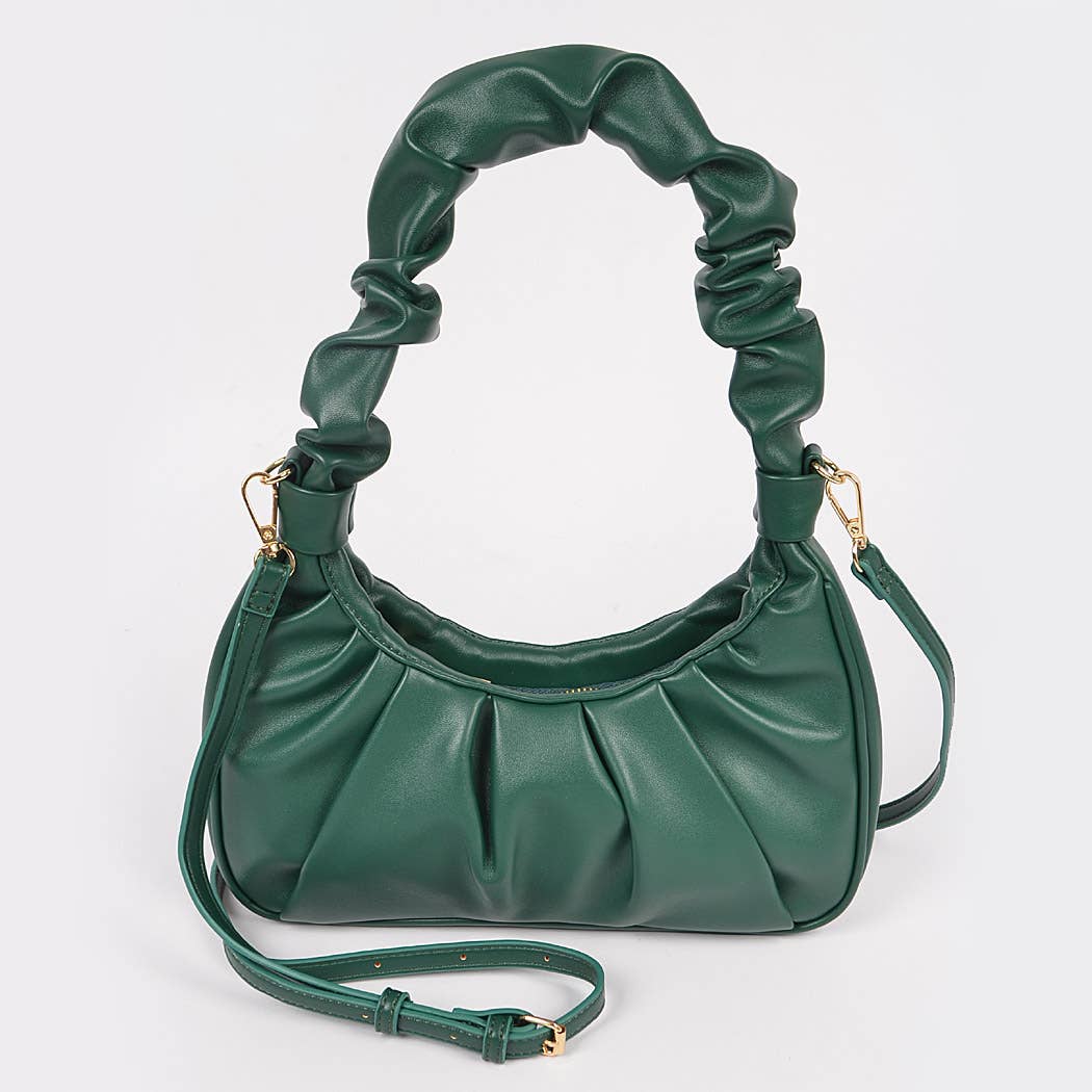 Pleated Simple Shoulder Bag: Pink