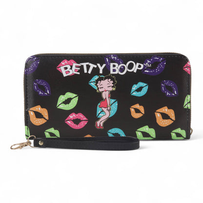 Betty Boop Classic Zip Wallet with Wrist Strap
