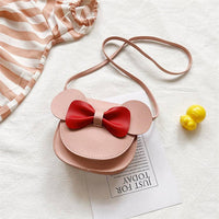 Girls Mini Cartoon Cute Crossbody Coin Purse: Pink with Red