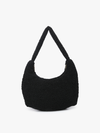 Polly Sherpa Shoulder Bag w/ Top Zip Closure | M2371 : Black