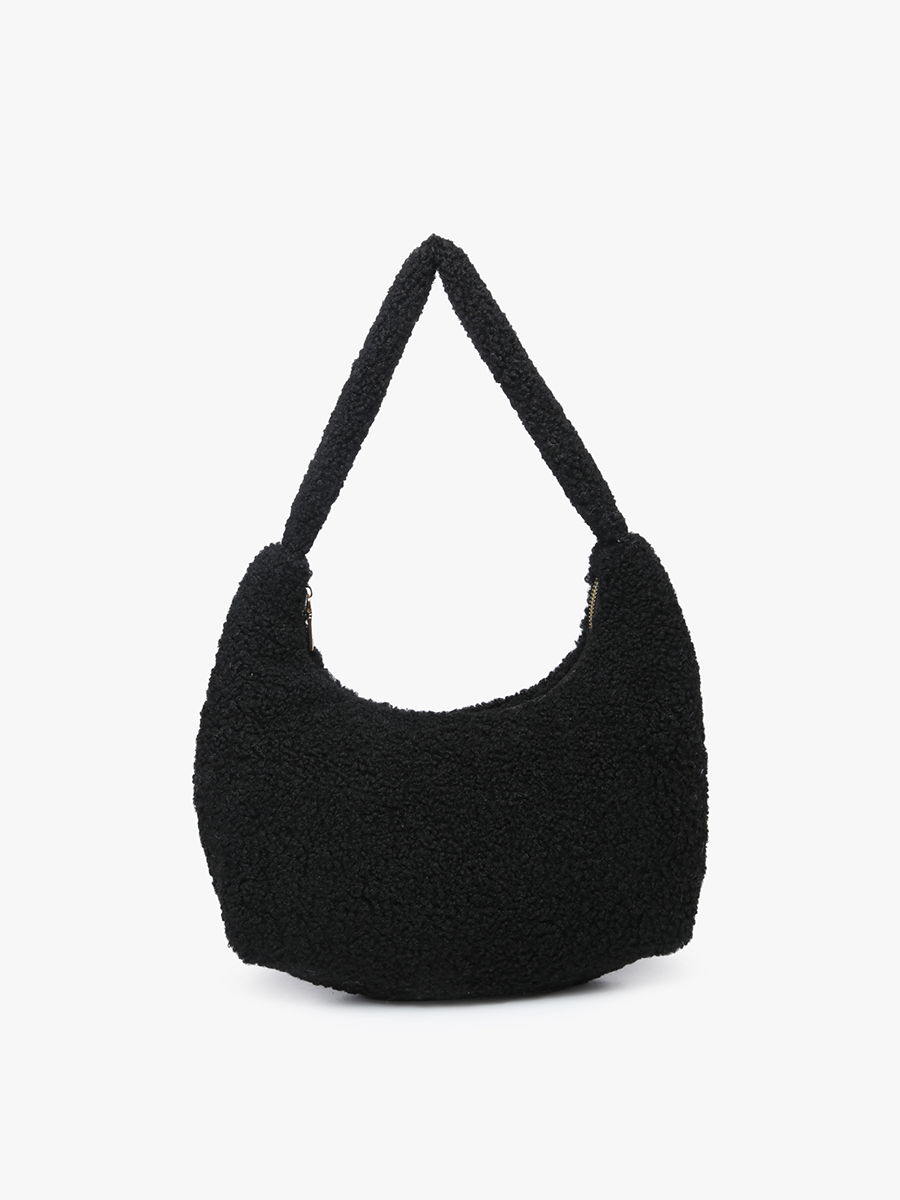 Polly Sherpa Shoulder Bag w/ Top Zip Closure | M2371 : Pink