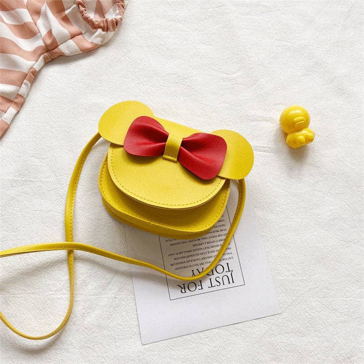 Girls Mini Cartoon Cute Crossbody Coin Purse: BLACK
