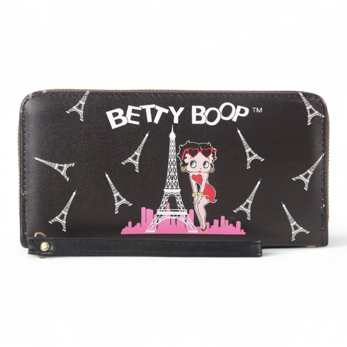 Betty Boop Classic Zip Wallet with Wrist Strap