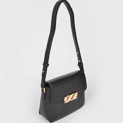 Faux Leather Crossbody Bag: Purple