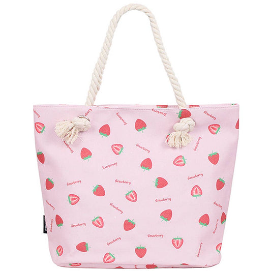STRAWBERRY PRINT TOTE BAG, BAB 931: PIN