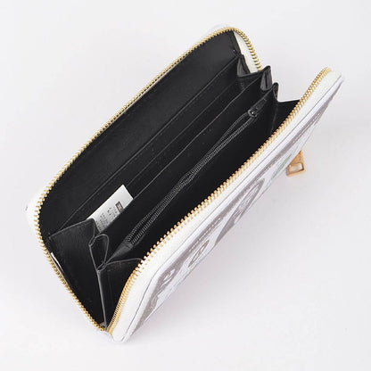 2 Dollar Bill Zip Wallet: Ivory
