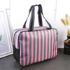 Waterproof Mesh Shower Bag Striped Toiletry Bag: Pink / M