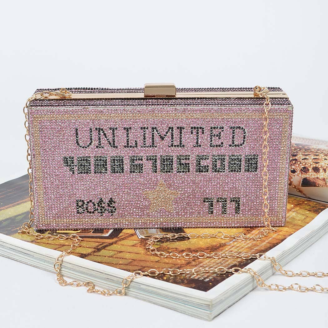 Unlimited Rhinestone Party Clutch: Multicolor