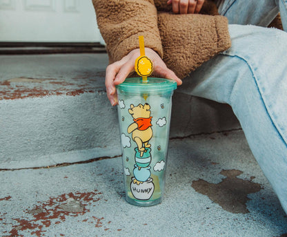 Winnie the Pooh Honey Cold Cup with Lid and Straw