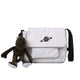 Planet Embroidery Large Capacity Crossbody Shoulder Bag: White with Frog