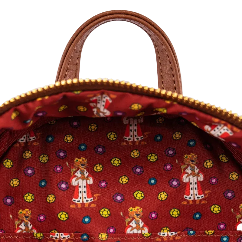 Close-up of a red bag with colorful patterns on a white background