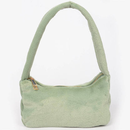 HPC5123 SOLID FAUX FUR SHOULDER BAG: Yellow