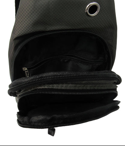 Polished Canvas Sling Bag - Sleek Urban Chest Crossbody