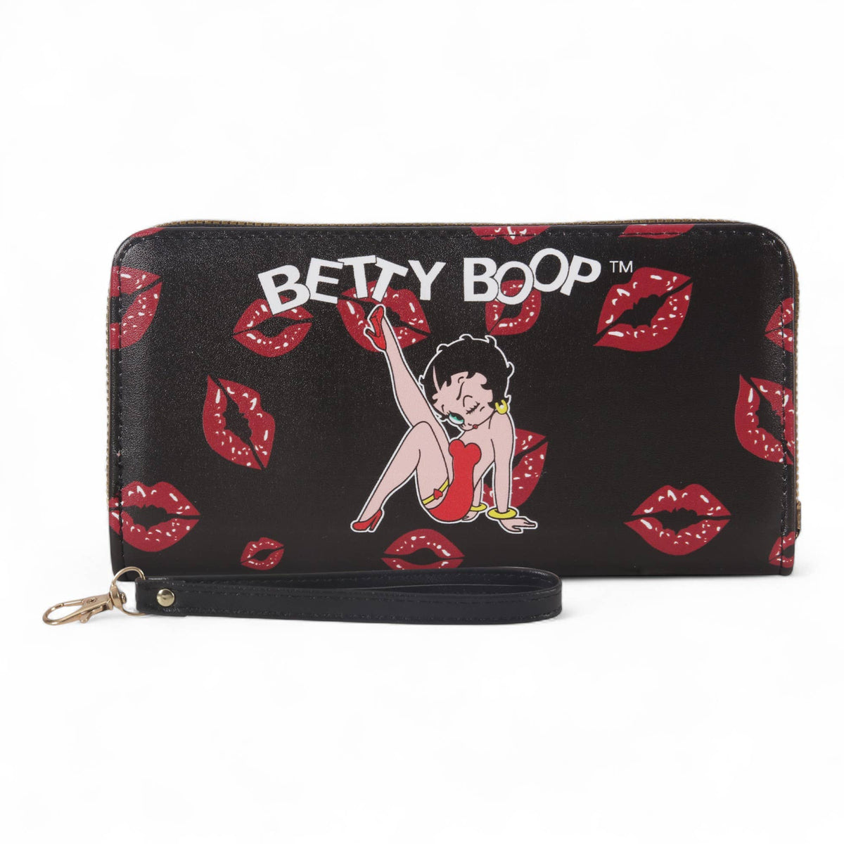 Betty Boop Classic Zip Wallet with Wrist Strap