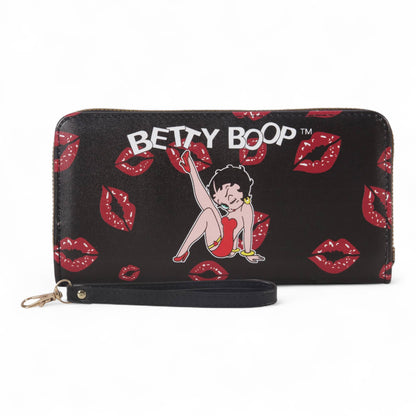 Betty Boop Classic Zip Wallet with Wrist Strap