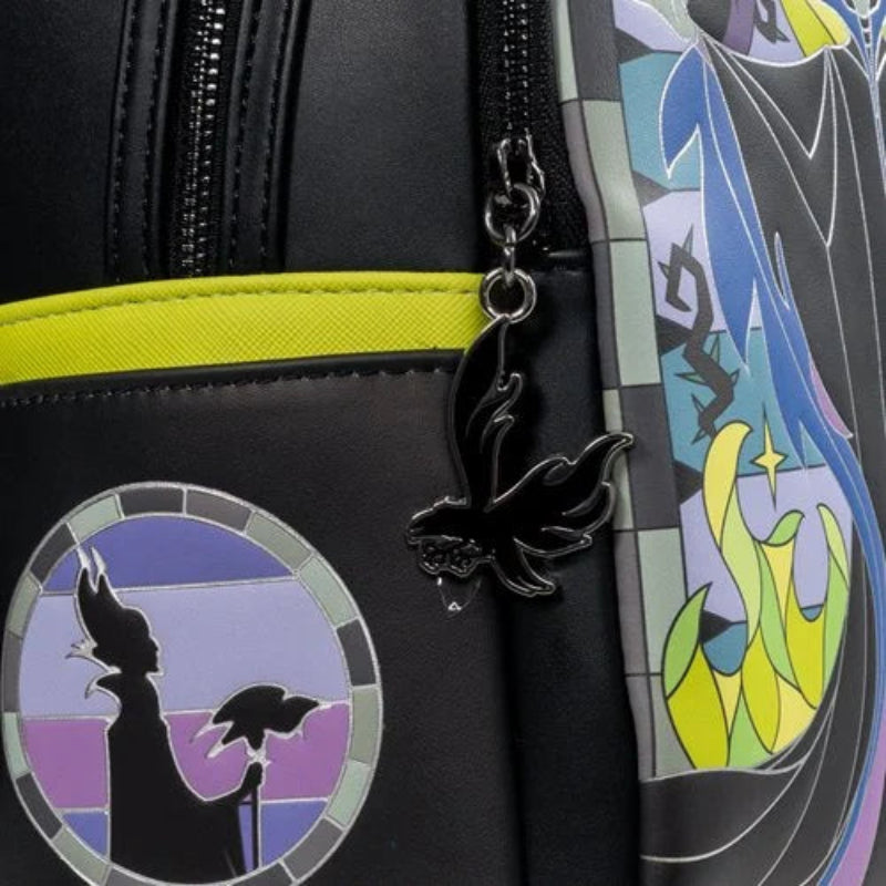 Black bag with butterfly charm and stained glass design