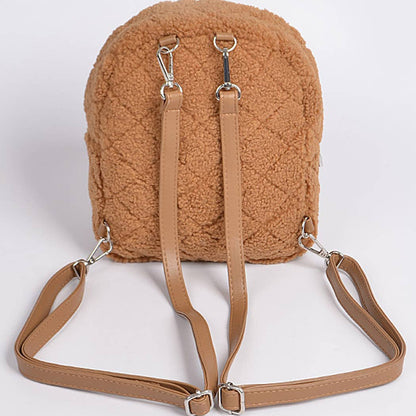 Fluffy Flap Zipper Backpack: High Green