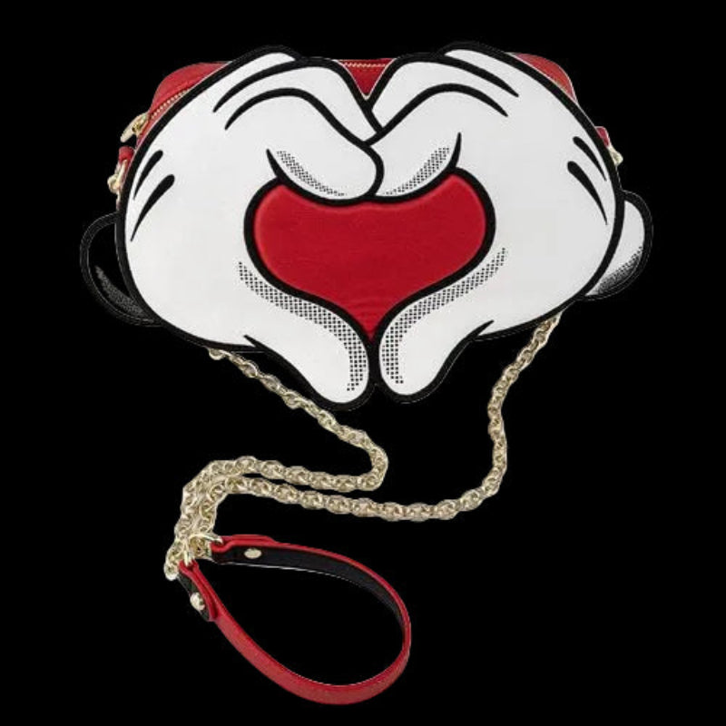 Mickey Mouse Heart Hands Crossbody Purse front