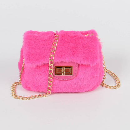 Faux Fur Mini Bag: Green