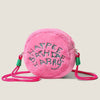 Color Block Embroidered Cute Plush Crossbody Bag: PINK