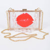 Lip Clear Hard Clutch W/clear Chain: Clear Red