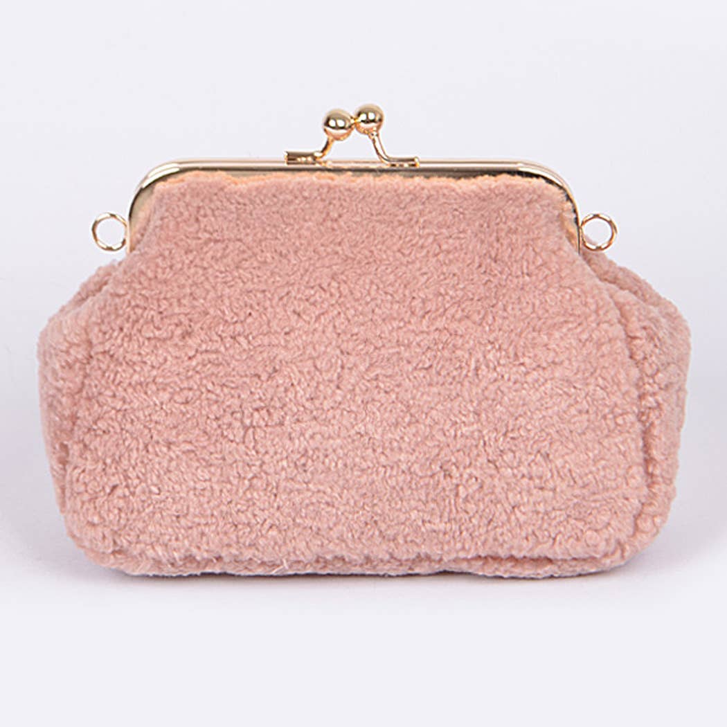 Faux Shearling Clutch 803
: Dark Pink