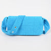 Embossed Micro Suede Shoulder Bag: Blue