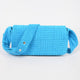 Embossed Micro Suede Shoulder Bag: Blue