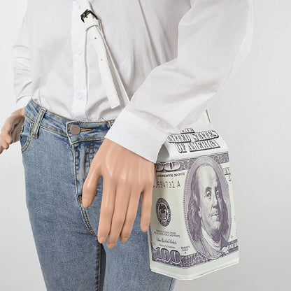 US Dollar Crossbody Bag: White