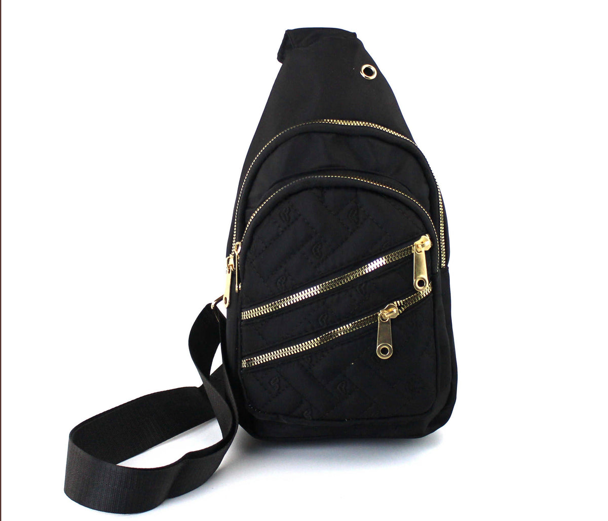 Polished Nylon Sling Bag - Sleek Multi-Pocket Chest Pack
