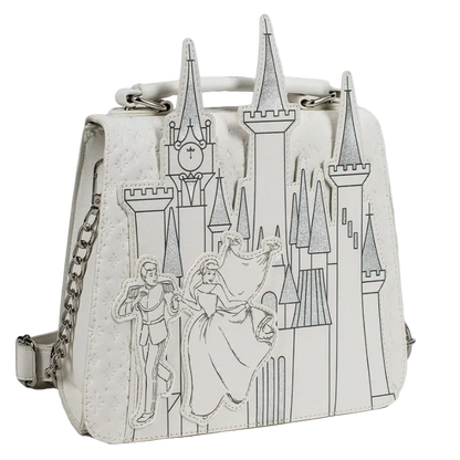 Handbag with castle and fairy tale design on a white background