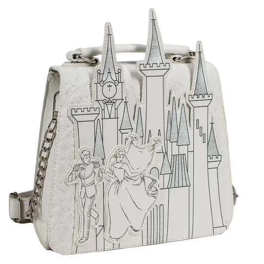 Handbag with castle and fairy tale design on a white background