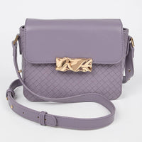 Faux Leather Crossbody Bag: Purple