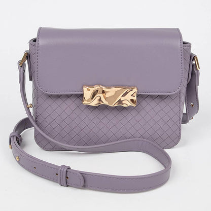 Faux Leather Crossbody Bag: Purple