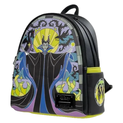 Backpack with animated character design on a white background