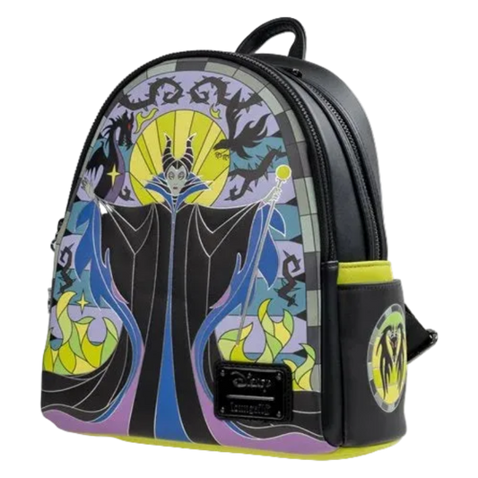 Backpack with animated character design on a white background