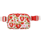 Fanny pack with strawberry pattern on a white background