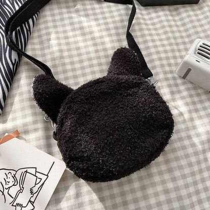 Cartoon Lamb Fur Crossbody Bag: Khaki without Pendant