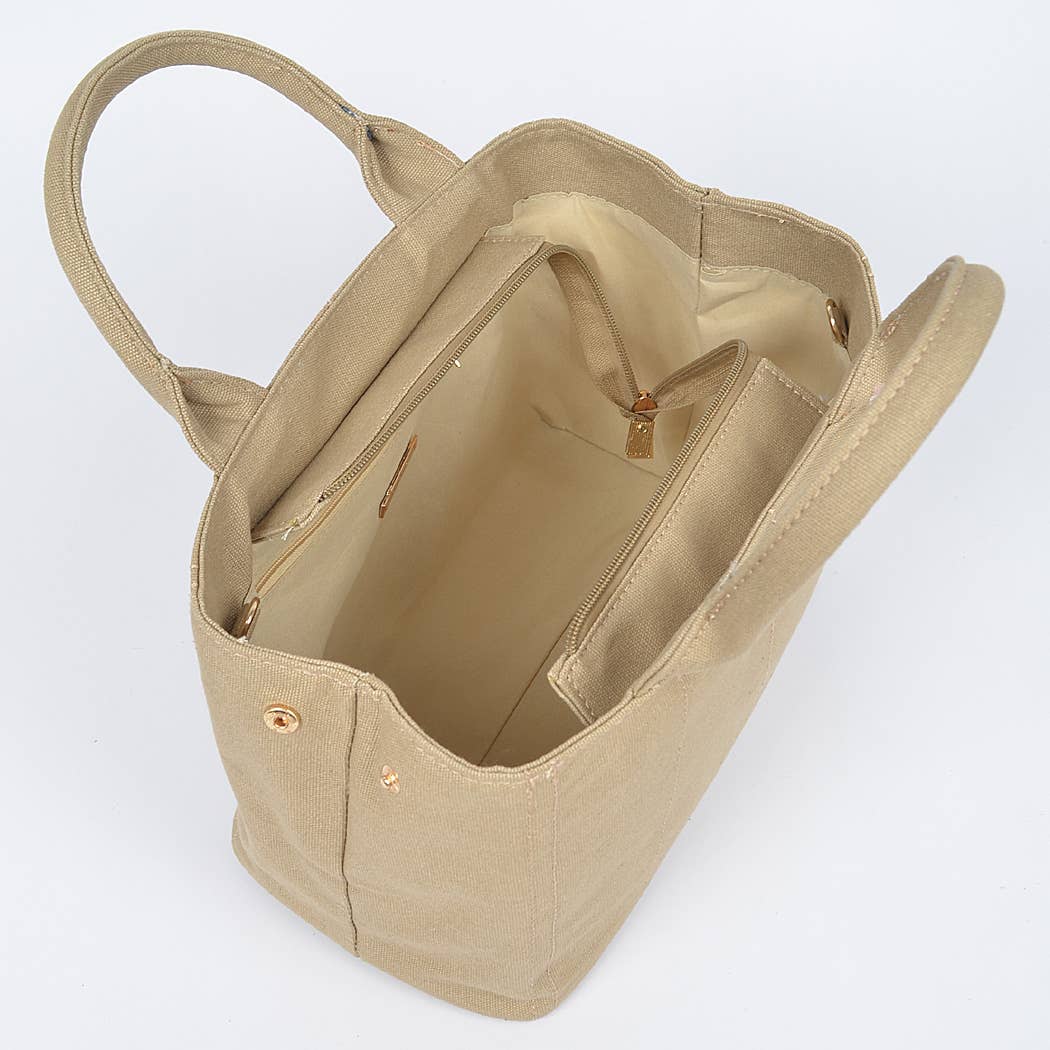 Solid Canvas Tote: Red