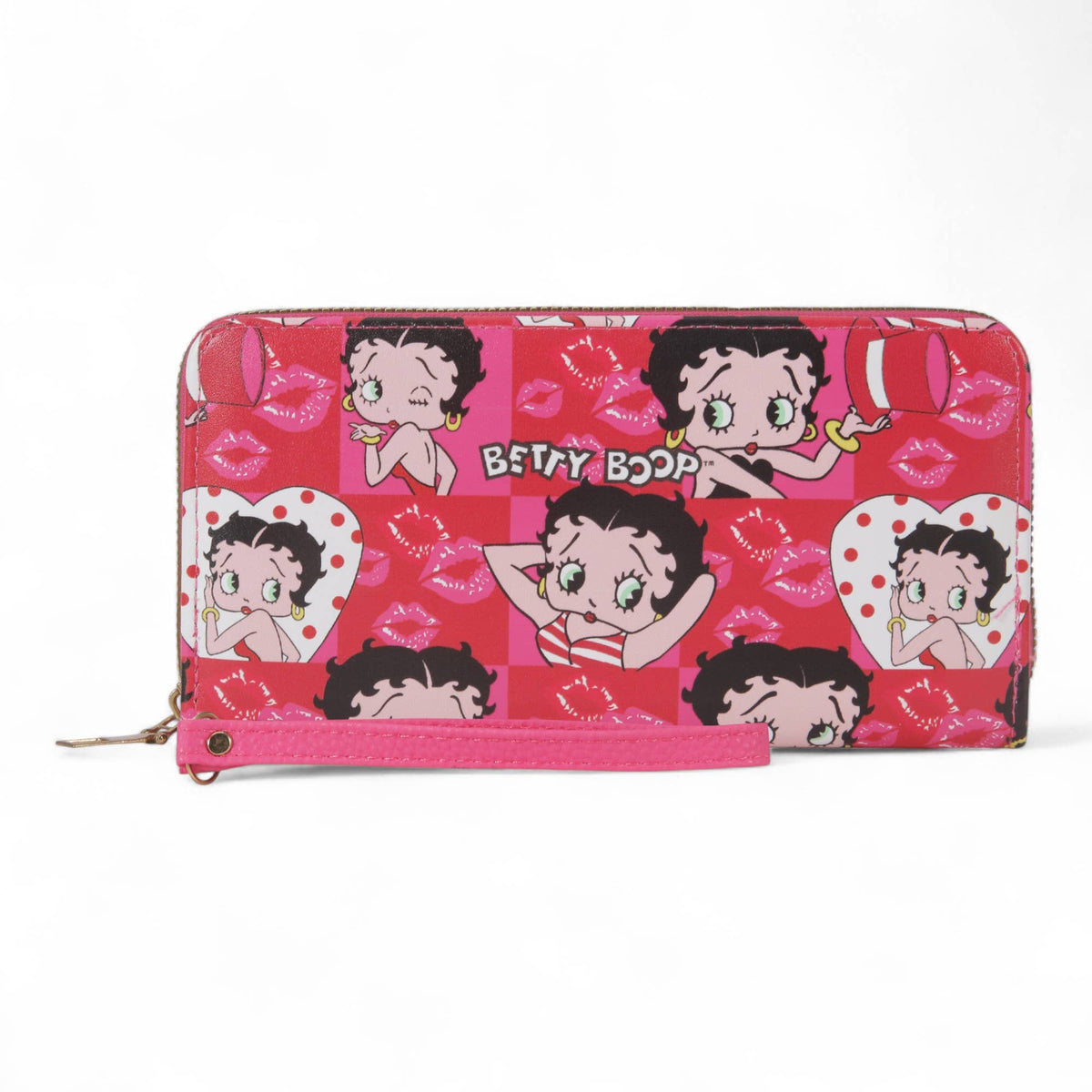 Betty Boop Classic Zip Wallet with Wrist Strap