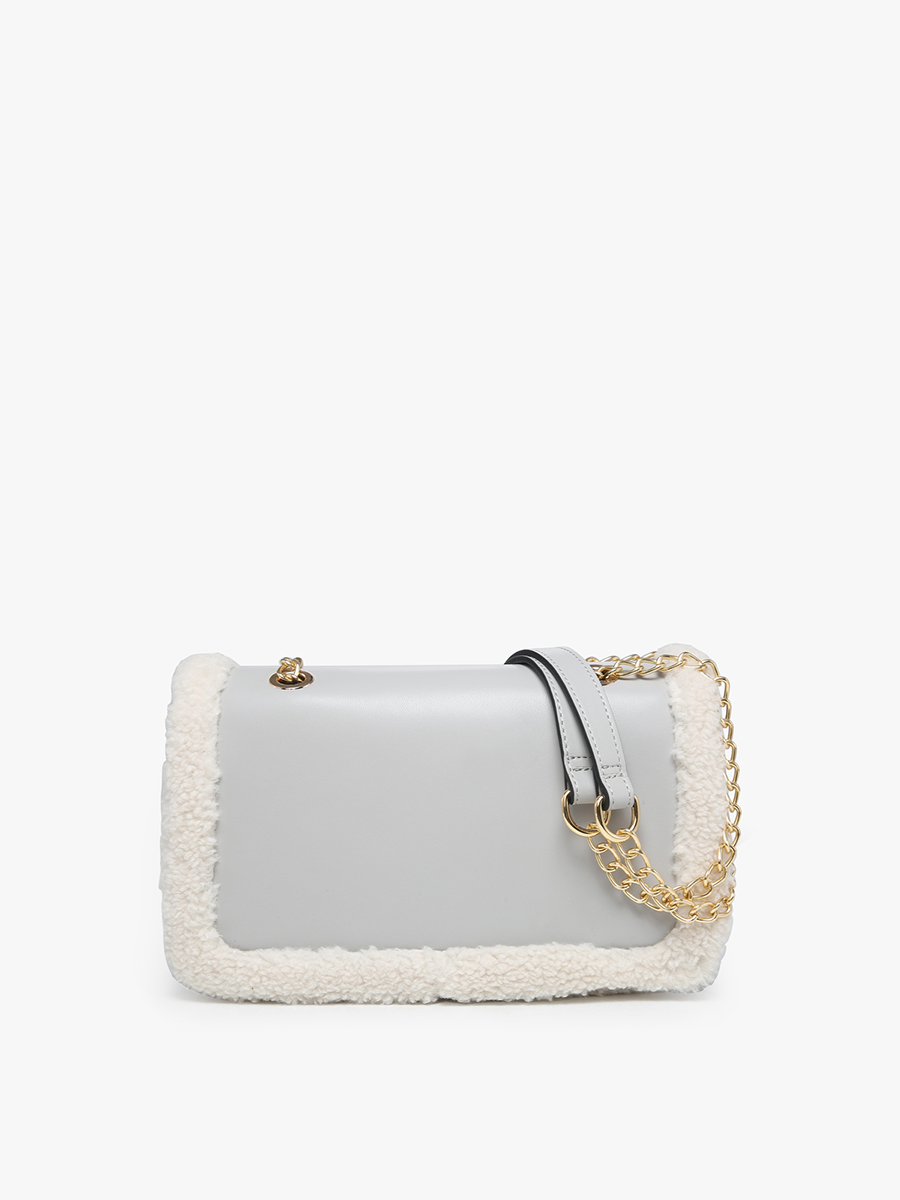 Coco Sherpa Trim Crossbody Bag – Chain Strap | M2356 : Brown