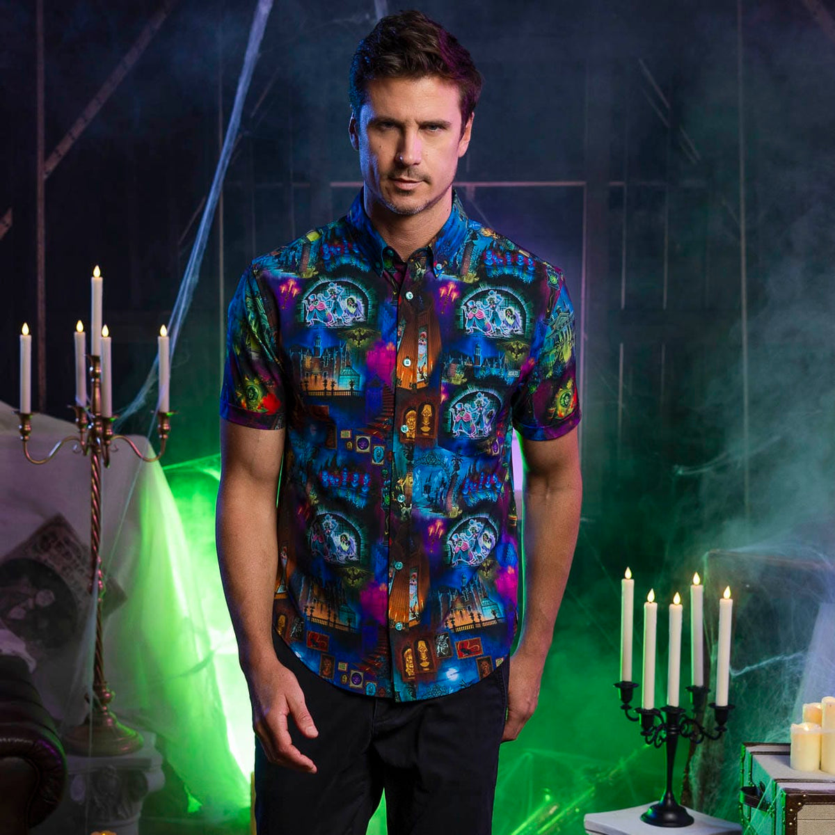 Haunted Mansion "999 Happy Haunts" Button-Up Shirt