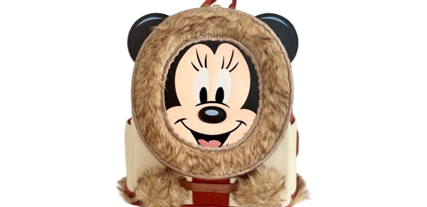 Backpack with a cartoon character design on a white background