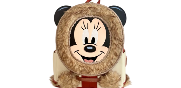 Backpack with a cartoon character design on a white background