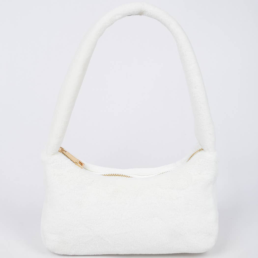 HPC5123 SOLID FAUX FUR SHOULDER BAG: Yellow