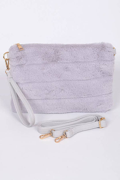 Faux Fur Charming Clutch PPC5828: Black
