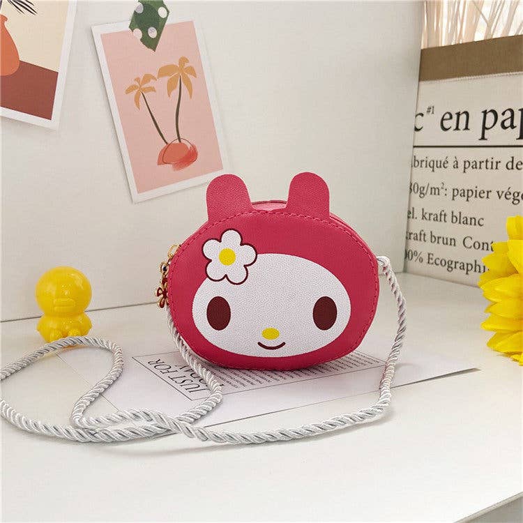 Girls Cartoon Crossbody Bag: Red
