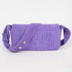 Embossed Micro Suede Shoulder Bag: Purple
