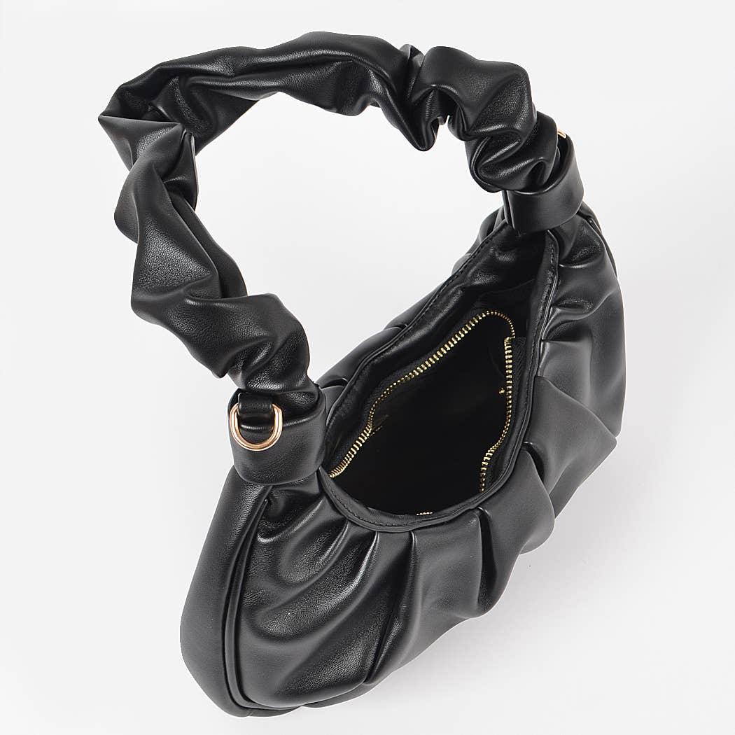 Pleated Simple Shoulder Bag: Pink